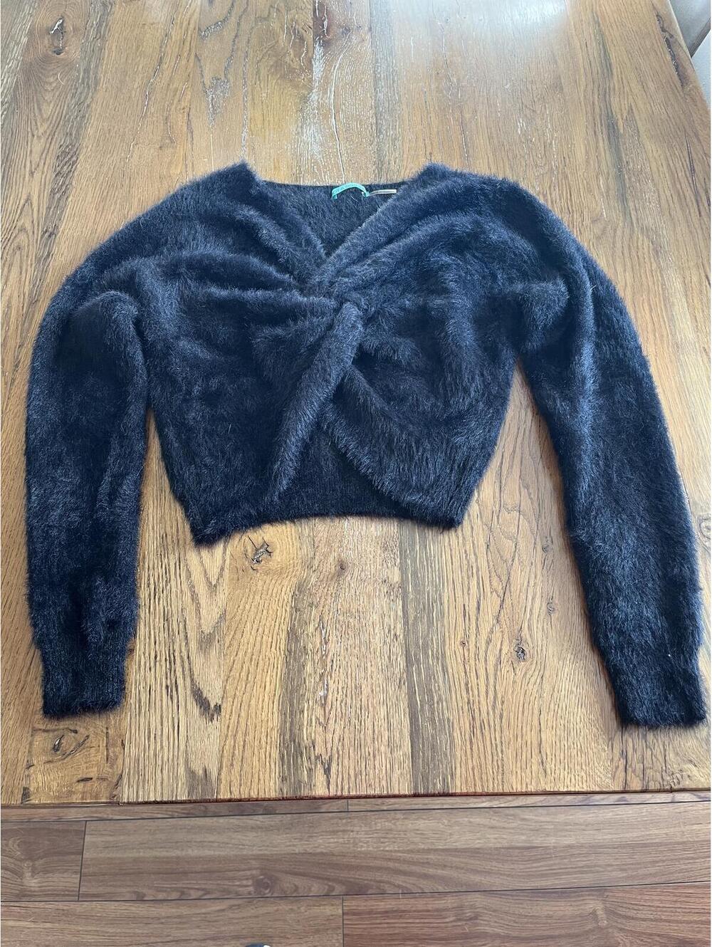 # 208 Hot & Delicious black fuzzy sweater